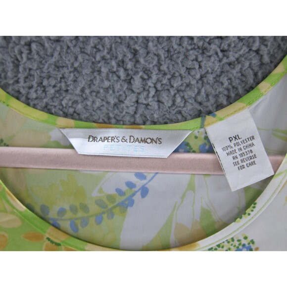 Drapers Damons Dress Womens PXL Sleeveless Sundress Green Floral Vintage 90s Y2K - Picture 3 of 6